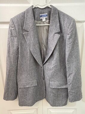 Pendleton Classic Womens Size 16 Gray 100% Virgin Wool Blazer Careen business